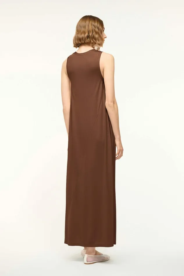 STAUD DAVI DRESS Dark Oak Women Dresses STAUD DAVI DRESS Dark Oak Women Dresses