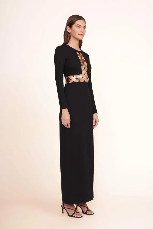 STAUD DELPHINE DRESS Black Women Dresses STAUD DELPHINE DRESS Black Women Dresses