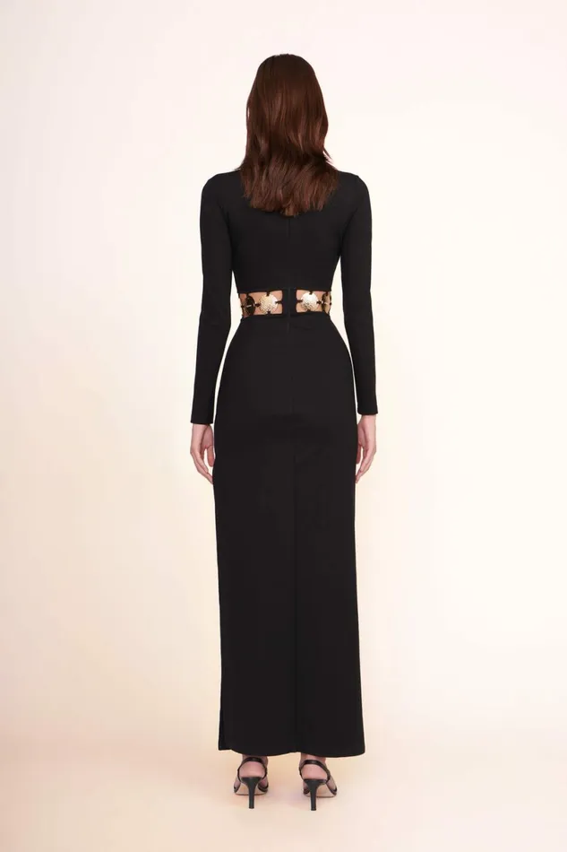 STAUD DELPHINE DRESS Black Women Dresses STAUD DELPHINE DRESS Black Women Dresses