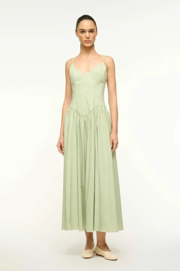 STAUD DENA DRESS Pale Jade Women Dresses