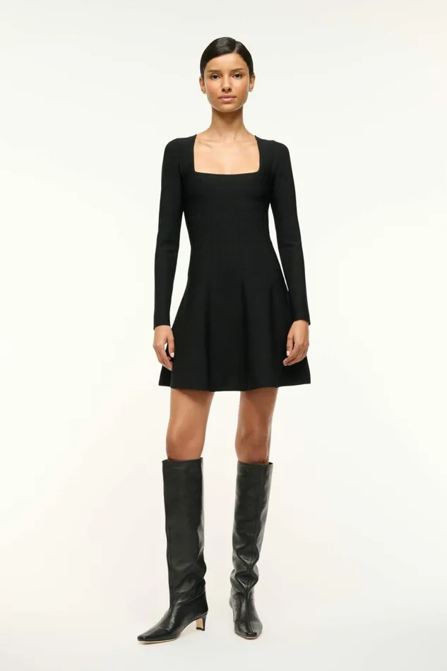 STAUD DEORA DRESS Black Women The Knit Shop