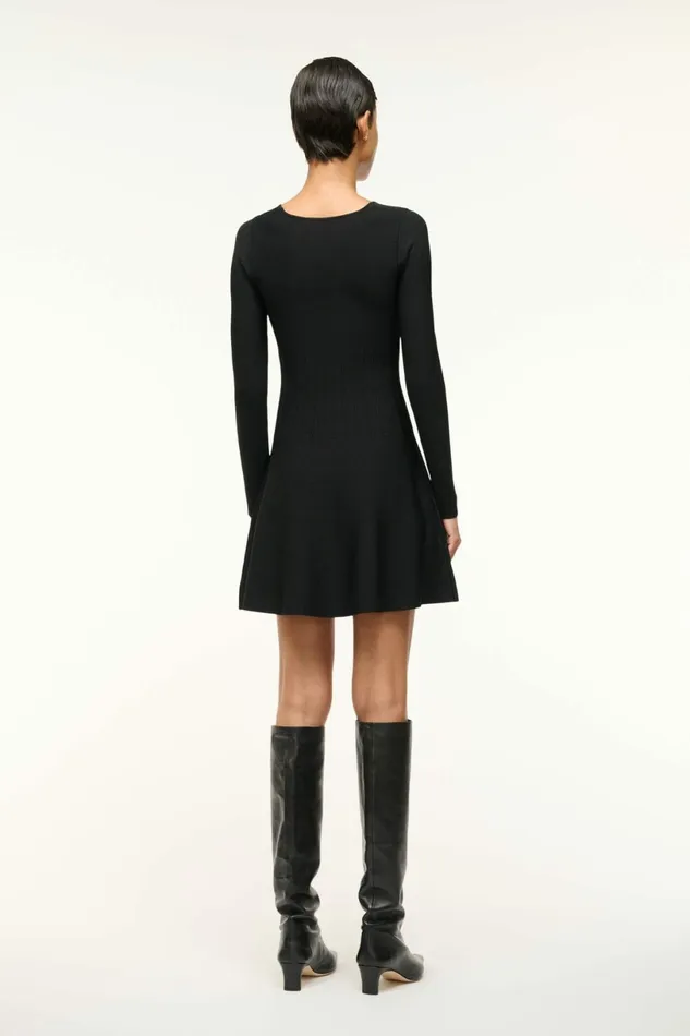 STAUD DEORA DRESS Black Women The Knit Shop STAUD DEORA DRESS Black Women The Knit Shop