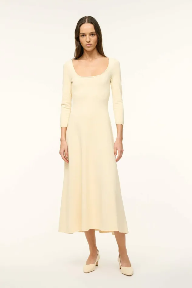 STAUD DOUVRES DRESS Buttercream Women The Knit Shop