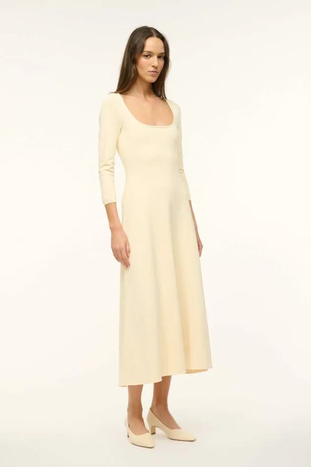STAUD DOUVRES DRESS Buttercream Women The Knit Shop STAUD DOUVRES DRESS Buttercream Women The Knit Shop