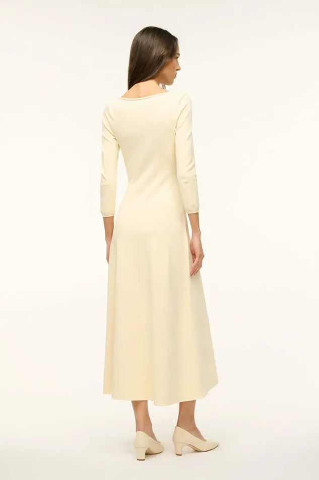 STAUD DOUVRES DRESS Buttercream Women The Knit Shop STAUD DOUVRES DRESS Buttercream Women The Knit Shop