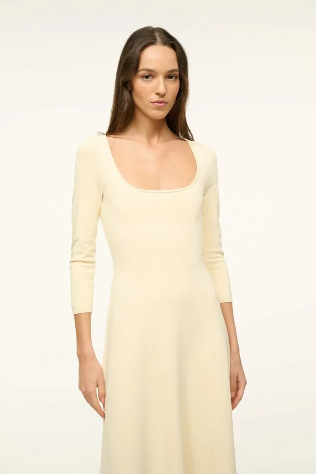 STAUD DOUVRES DRESS Buttercream Women The Knit Shop STAUD DOUVRES DRESS Buttercream Women The Knit Shop