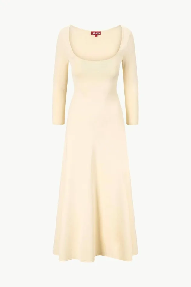 STAUD DOUVRES DRESS Buttercream Women The Knit Shop STAUD DOUVRES DRESS Buttercream Women The Knit Shop