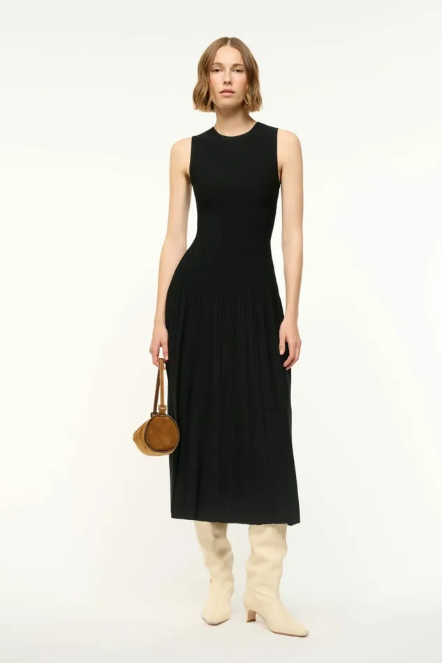 STAUD ELYSE DRESS Black Women Dresses STAUD ELYSE DRESS Black Women Dresses