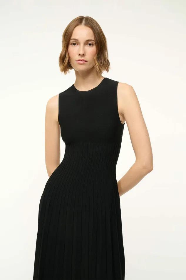 STAUD ELYSE DRESS Black Women Dresses STAUD ELYSE DRESS Black Women Dresses