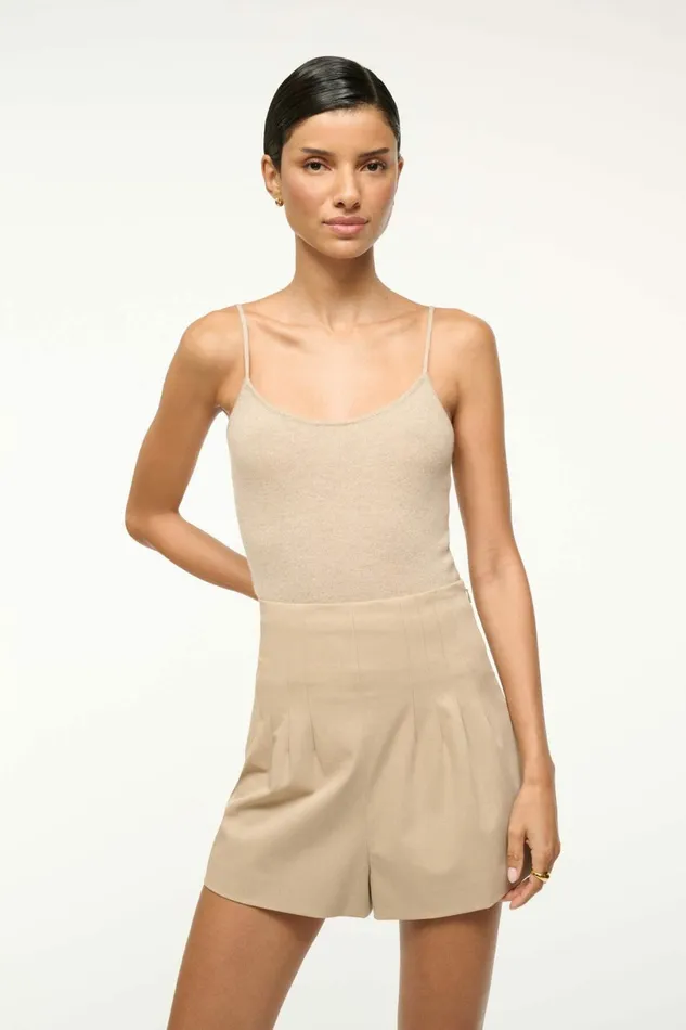 STAUD EMERSON CASHMERE TANK Stone Women Tops STAUD EMERSON CASHMERE TANK Stone Women Tops
