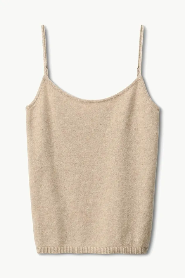 STAUD EMERSON CASHMERE TANK Stone Women Tops STAUD EMERSON CASHMERE TANK Stone Women Tops
