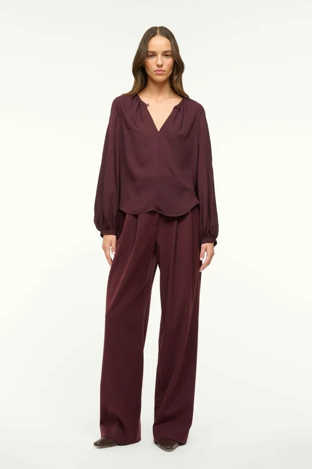 STAUD FABIAN TOP Merlot Women Silk