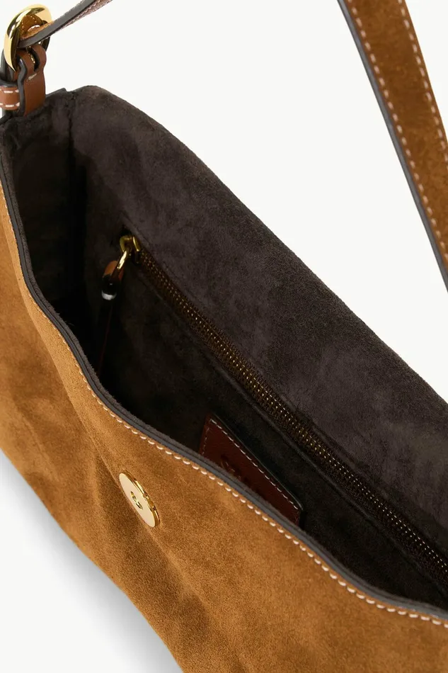 STAUD HARLOW BAG Tan Suede Women Shoulder STAUD HARLOW BAG Tan Suede Women Shoulder