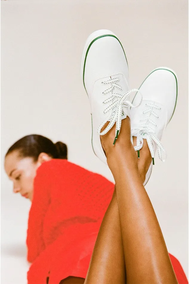 STAUD KEDS CHAMPION CANVAS White Green Women Sneakers STAUD KEDS CHAMPION CANVAS White Green Women Sneakers