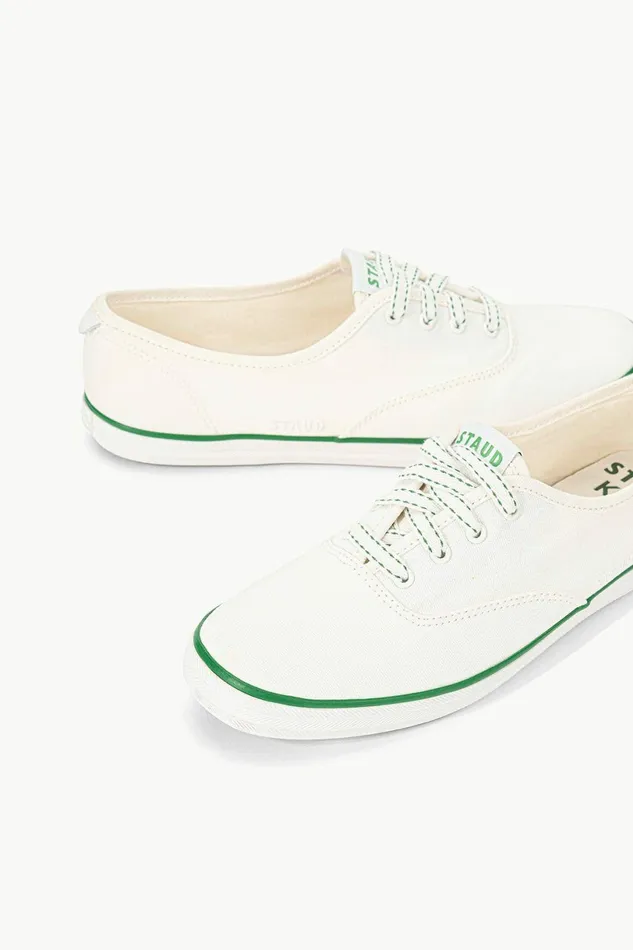 STAUD KEDS CHAMPION CANVAS White Green Women Sneakers STAUD KEDS CHAMPION CANVAS White Green Women Sneakers