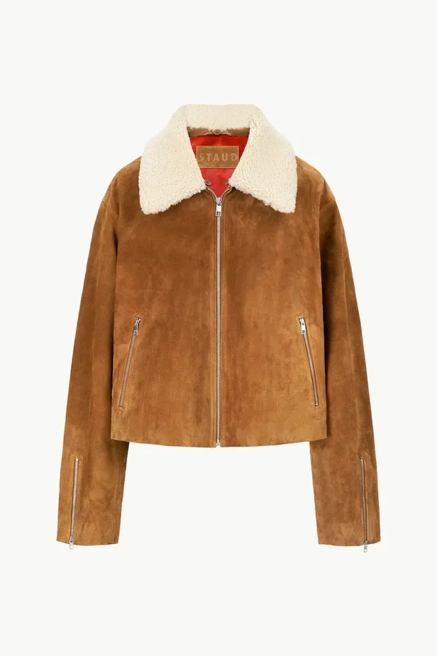 STAUD LENORA JACKET Tan Women Outerwear and Jackets STAUD LENORA JACKET Tan Women Outerwear and Jackets