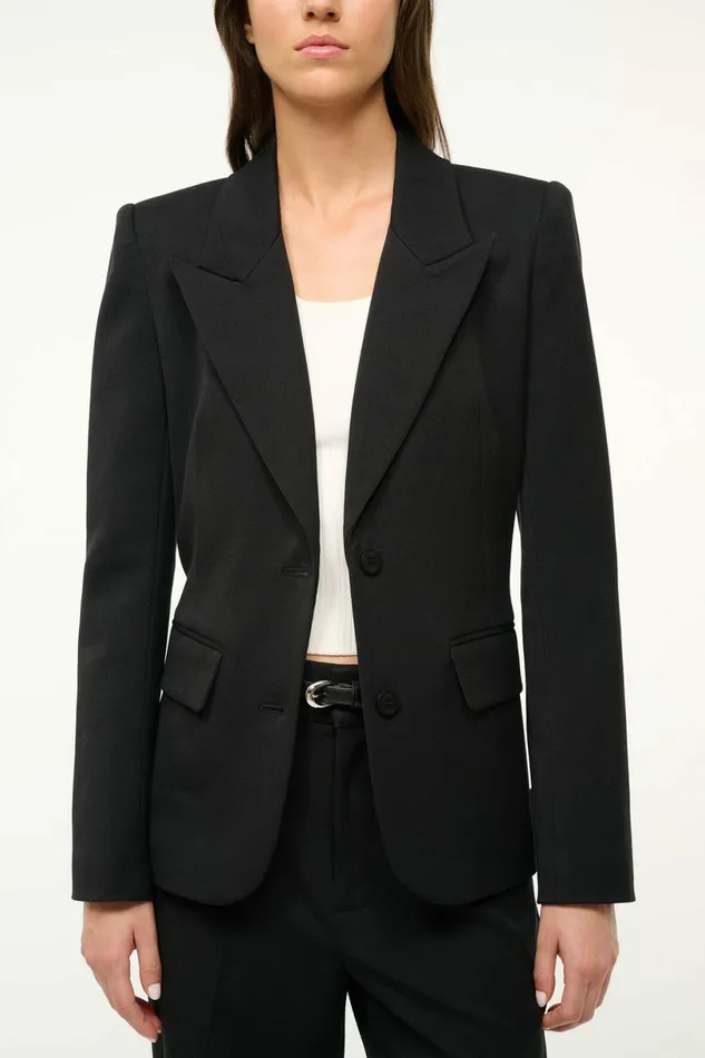 STAUD LEXINGTON BLAZER Black Women Outerwear and Jackets STAUD LEXINGTON BLAZER Black Women Outerwear and Jackets