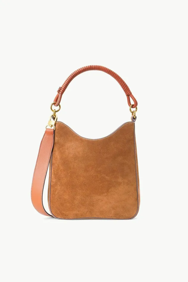 STAUD MEL BAG Tan Suede Women Shoulder