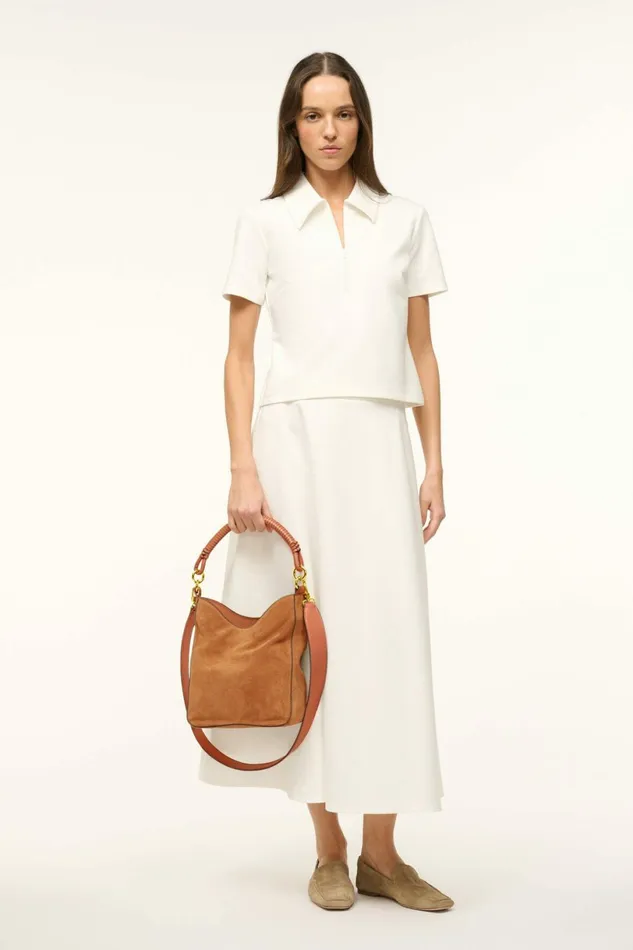 STAUD MEL BAG Tan Suede Women Shoulder STAUD MEL BAG Tan Suede Women Shoulder