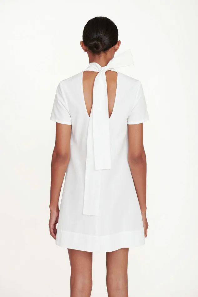 STAUD MINI ILANA DRESS White Women Dresses STAUD MINI ILANA DRESS White Women Dresses