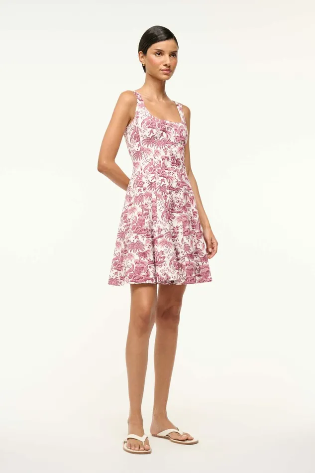 STAUD MINI WELLS DRESS Bordeaux Toile Women Dresses