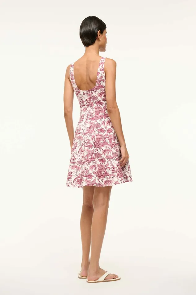 STAUD MINI WELLS DRESS Bordeaux Toile Women Dresses