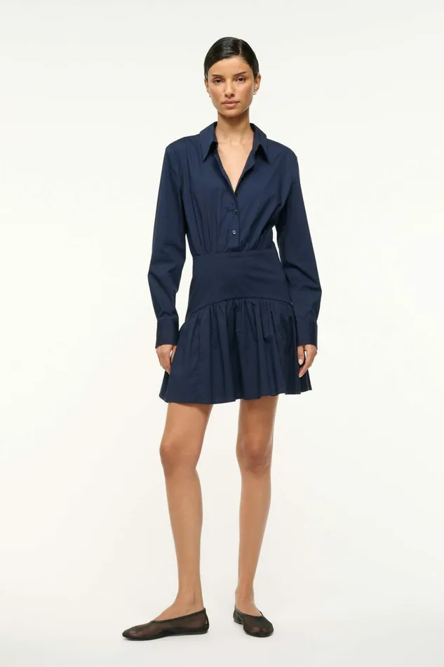 STAUD ROCCO MINI DRESS Navy Women Dresses