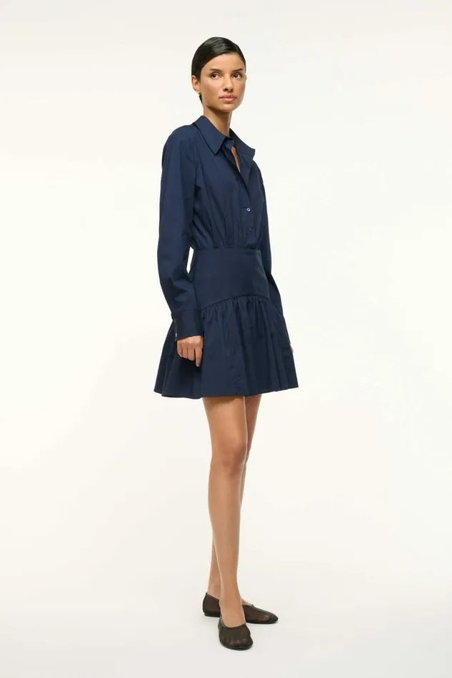 STAUD ROCCO MINI DRESS Navy Women Dresses STAUD ROCCO MINI DRESS Navy Women Dresses