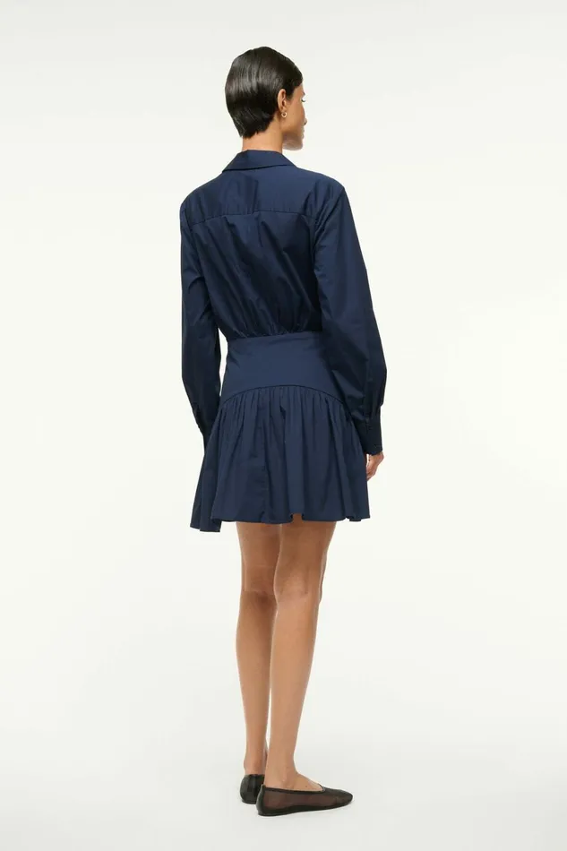STAUD ROCCO MINI DRESS Navy Women Dresses STAUD ROCCO MINI DRESS Navy Women Dresses