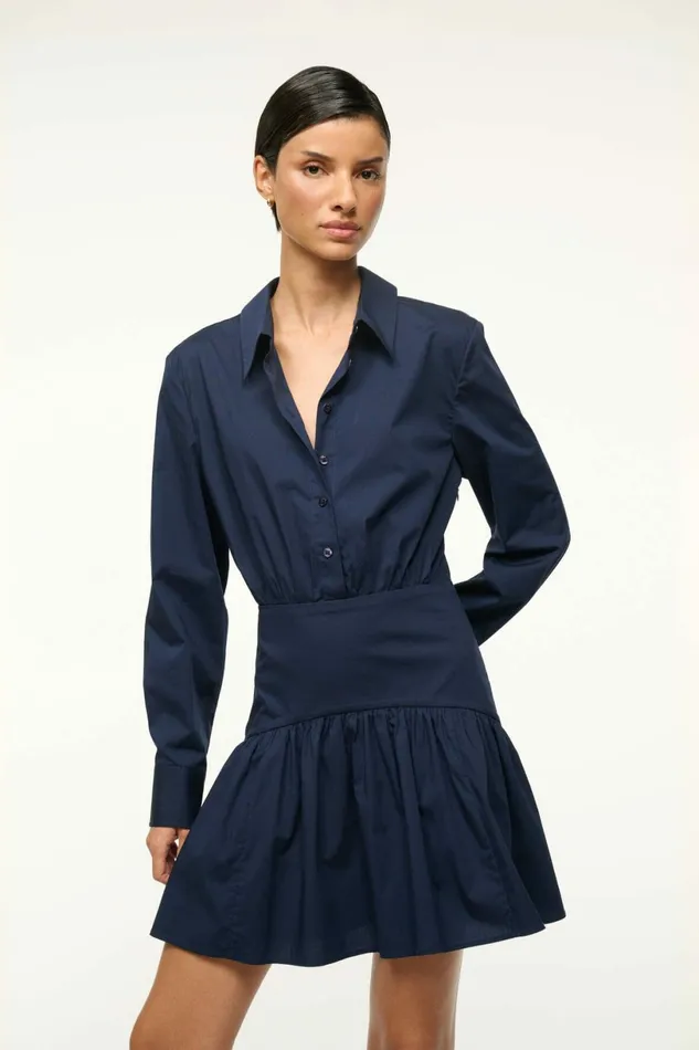STAUD ROCCO MINI DRESS Navy Women Dresses STAUD ROCCO MINI DRESS Navy Women Dresses