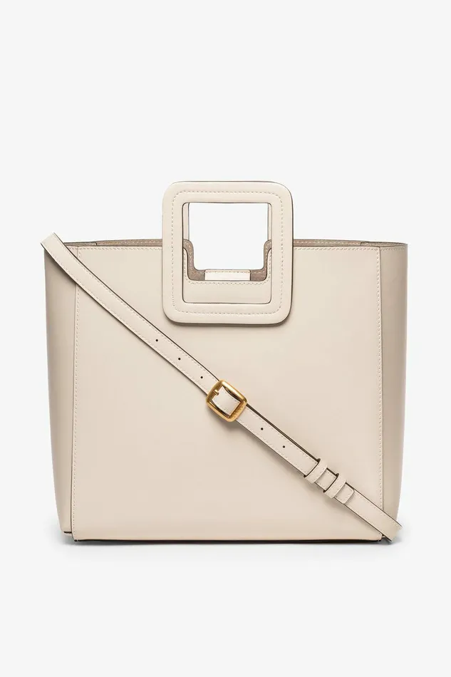STAUD SHIRLEY LEATHER BAG Cream Women Totes