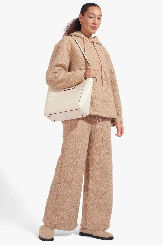 STAUD SHIRLEY LEATHER BAG Cream Women Totes