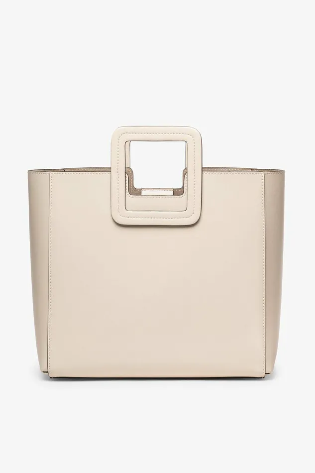 STAUD SHIRLEY LEATHER BAG Cream Women Totes