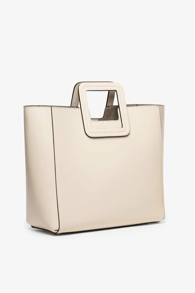 STAUD SHIRLEY LEATHER BAG Cream Women Totes