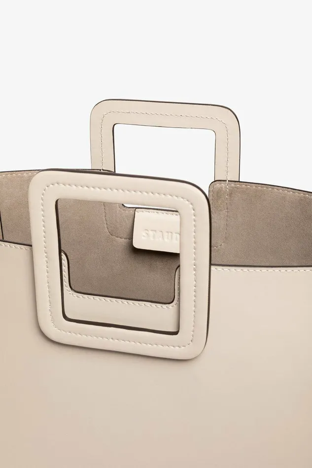 STAUD SHIRLEY LEATHER BAG Cream Women Totes