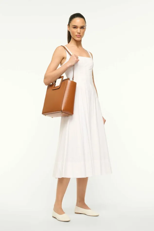 STAUD SHIRLEY LEATHER BAG Saddle Women Totes