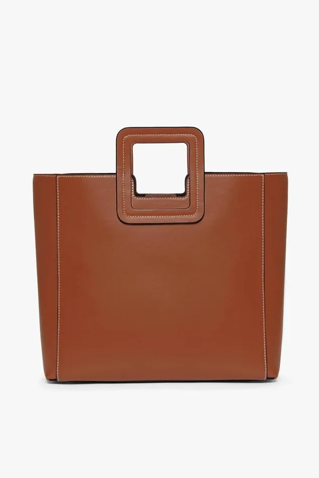 STAUD SHIRLEY LEATHER BAG Saddle Women Totes
