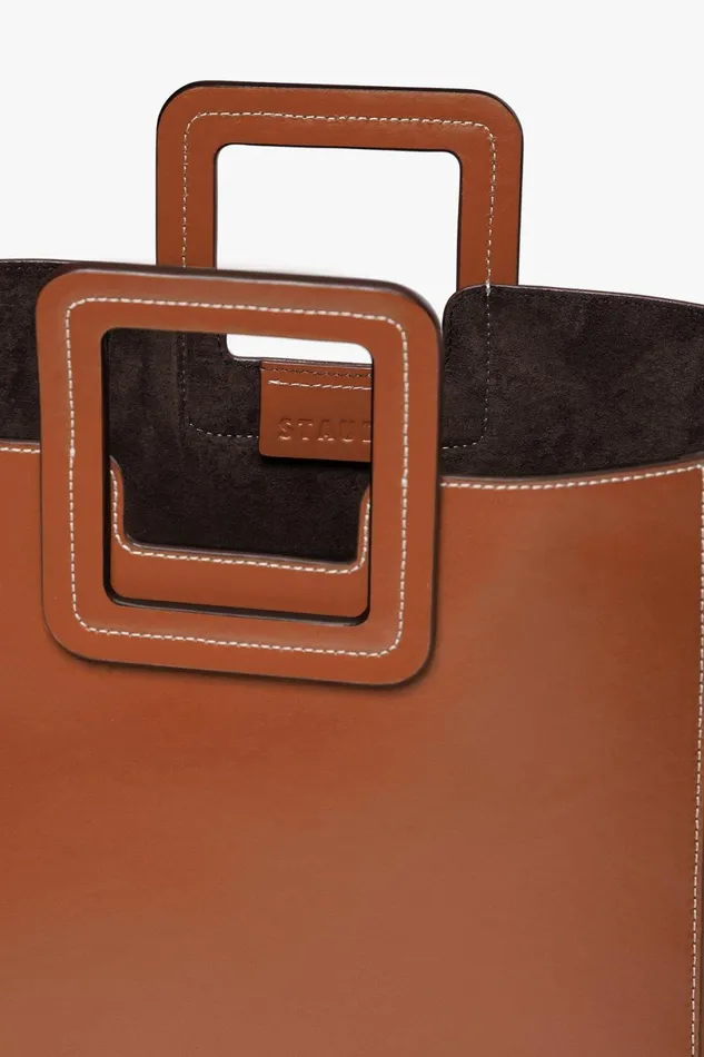 STAUD SHIRLEY LEATHER BAG Saddle Women Totes