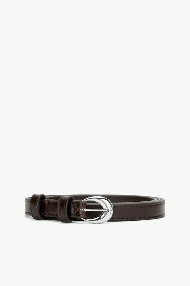 STAUD SLIM MOON BUCKLE BELT 8211 13MM Mahogany Silver Women Essentials