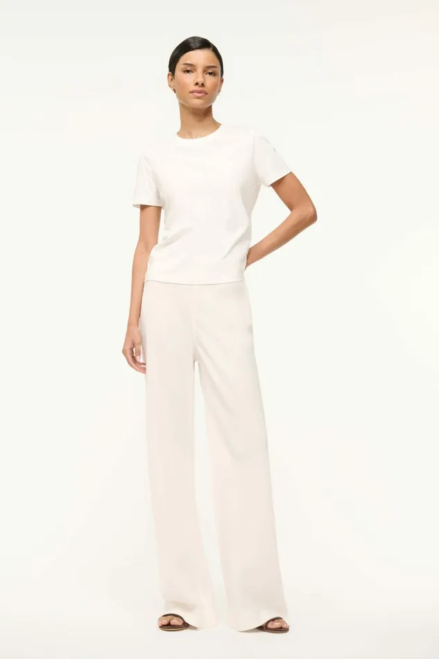 STAUD STROLL PANT Ivory Women Pants and Shorts STAUD STROLL PANT Ivory Women Pants and Shorts