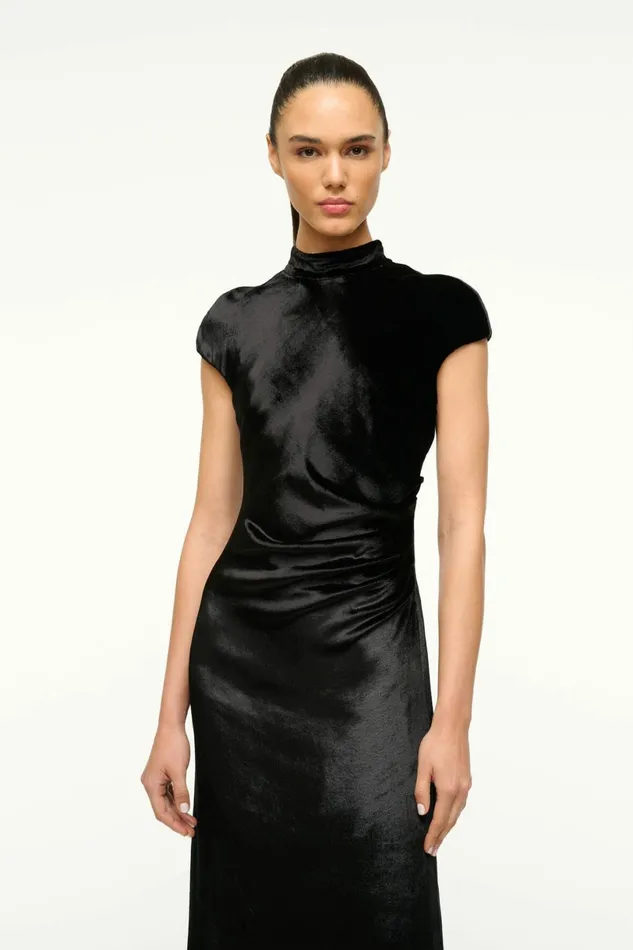 STAUD TINA DRESS Black Women Dresses STAUD TINA DRESS Black Women Dresses