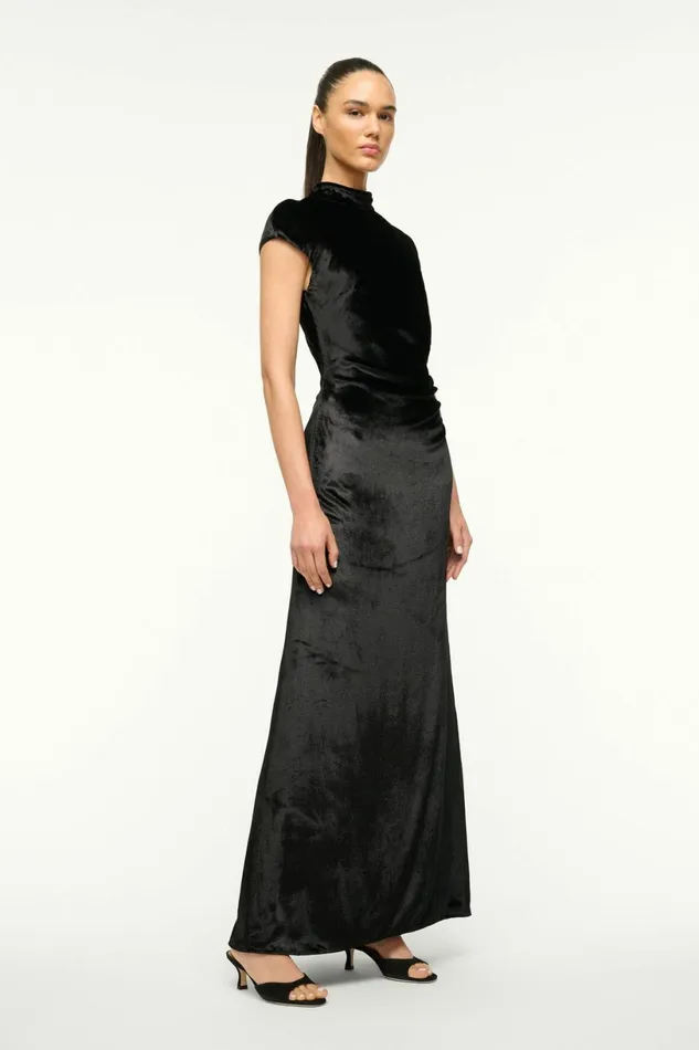STAUD TINA DRESS Black Women Dresses STAUD TINA DRESS Black Women Dresses