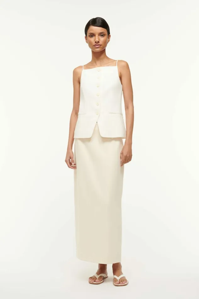 STAUD UNA TOP Ecru Women Tops STAUD UNA TOP Ecru Women Tops