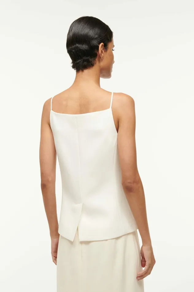 STAUD UNA TOP Ecru Women Tops STAUD UNA TOP Ecru Women Tops