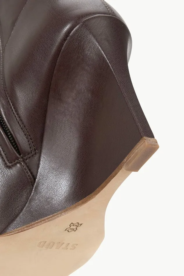 STAUD VESPER ANKLE WEDGE BOOT Espresso Women Boots STAUD VESPER ANKLE WEDGE BOOT Espresso Women Boots