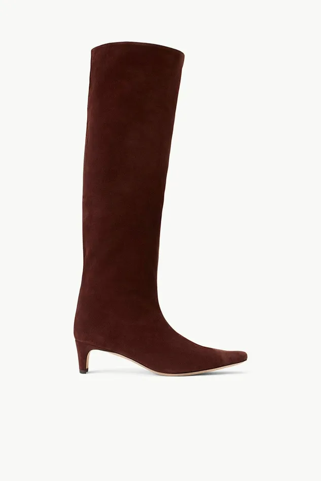 STAUD WALLY BOOT Mahogany Suede Women Boots