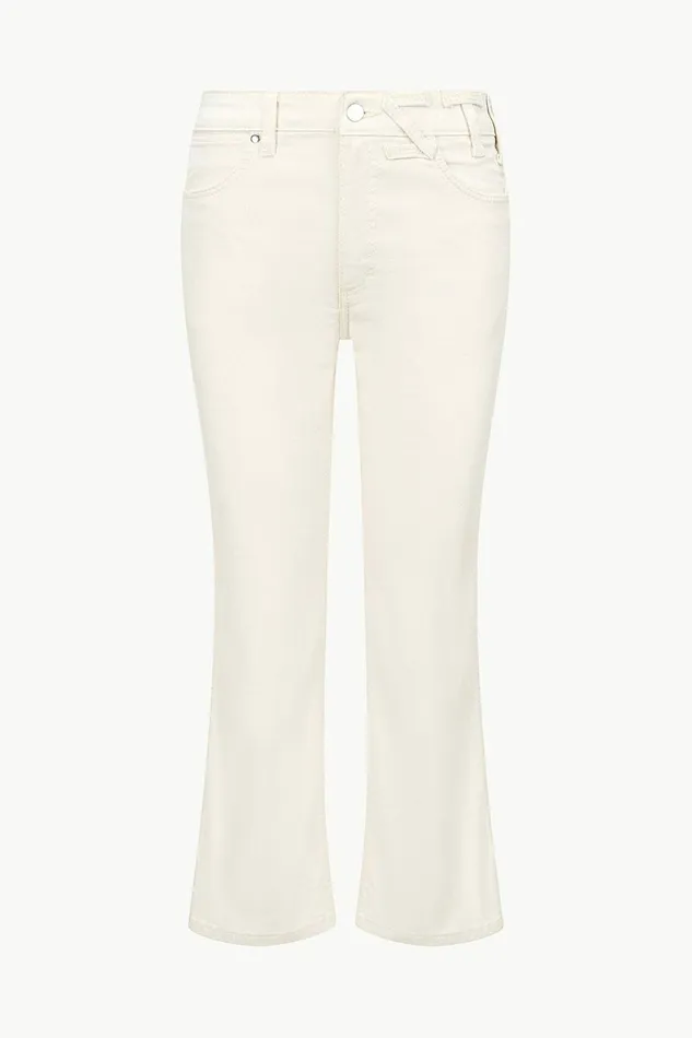 STAUD WRANGLER THE CROPPED BOOT JEAN Cream Women Denim STAUD WRANGLER THE CROPPED BOOT JEAN Cream Women Denim
