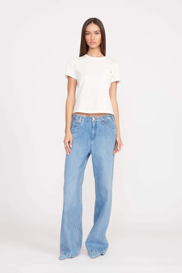 STAUD WRANGLER THE W TEE White Women Tops STAUD WRANGLER THE W TEE White Women Tops