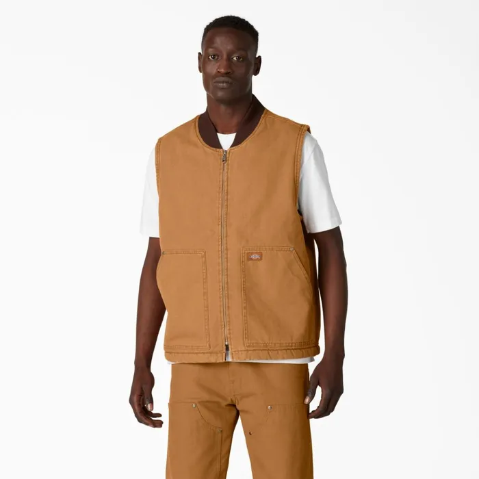 Stonewashed Duck High Pile Fleece Lined Vest Stonewashed Brown Duck Stonewashed Brown Duck sbd Men Dickies Vests Stonewashed Duck High Pile Fleece Lined Vest Stonewashed Brown Duck Stonewashed Brown Duck sbd Men Dickies Vests