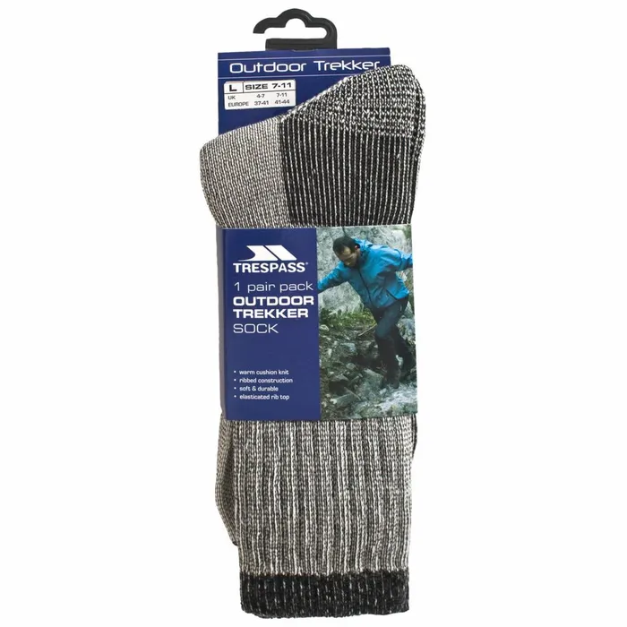 Stroller Merino Wool Hiking Socks Grey Marl Men Trespass Snow Boots